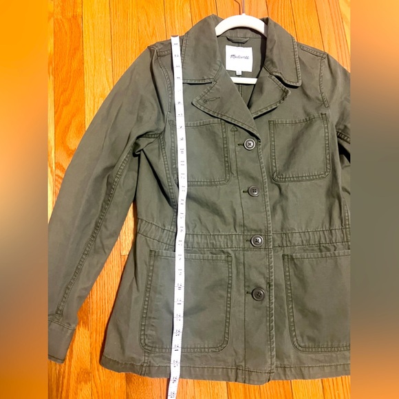 Madewell button down army green field utility jacket coat women’s S - Picture 12 of 13